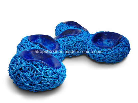 Blue 3-Strands Twisted Polypropylene Monofilament Rope with Both End Plain