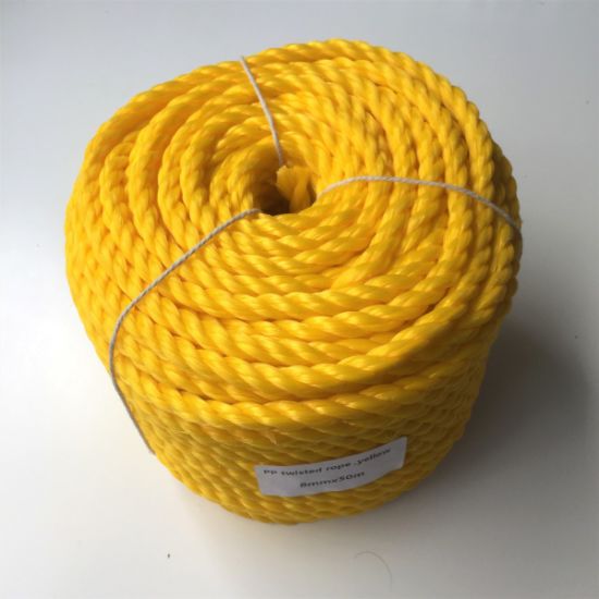 8mmx50m Heavy Duty Twisted Polypropylene Rope Floating PP Rope Boat Rope Sailing Camping Secure Line Plastic Rope