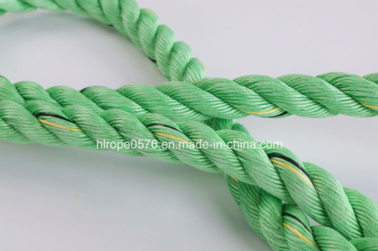 3 Strand Polypropylene PP Rope Mooring Rope Double Mark Green